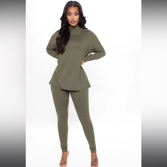 Olive Green Two Piece Set - Picture 1 of 3
